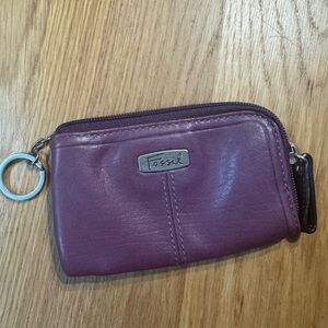 Vintage Fossil Plum Leather key coun purse wallet